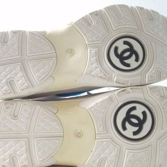 CHANEL 2018 Interlocking CC Logo High Top Sneakers - Picture 7 of 8